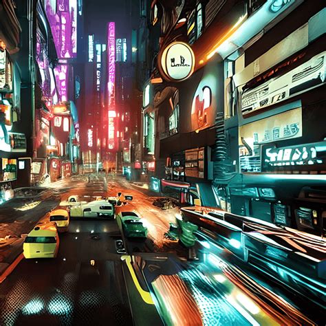 Cyberpunk City Street Night Graphic · Creative Fabrica