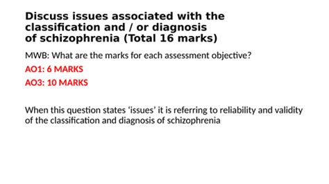 Classification And Diagnosis Of Schizophrenia Aqa Psychology Teaching Resources