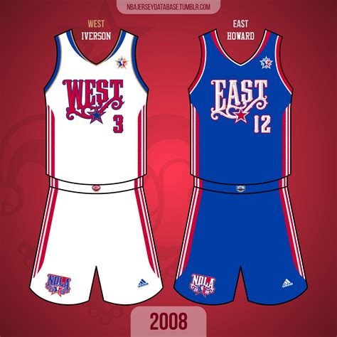 NBA Jersey Database, 2008 NBA ALL-STAR GAME New Orleans Arena East...