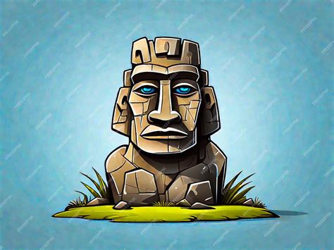 Premium Photo Moai On Easter Island Isolated Cartoon Stone Sculpture