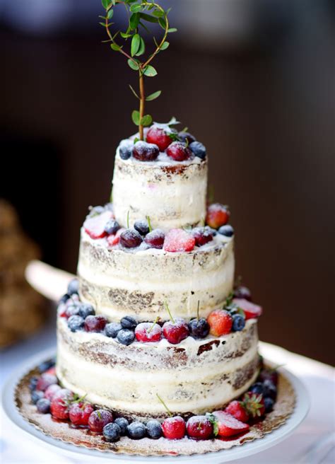 Semi Naked Summer Fruit Wedding Cake Vanilla Cakes Bespoke Cakes