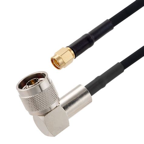 Sma Male To N Male Right Angle Cable In 150 Cm Length Using Rg223 Coax