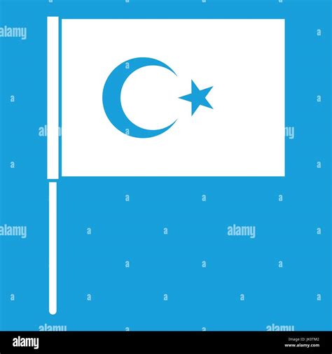 Turkish Flag Icon White Stock Vector Image And Art Alamy