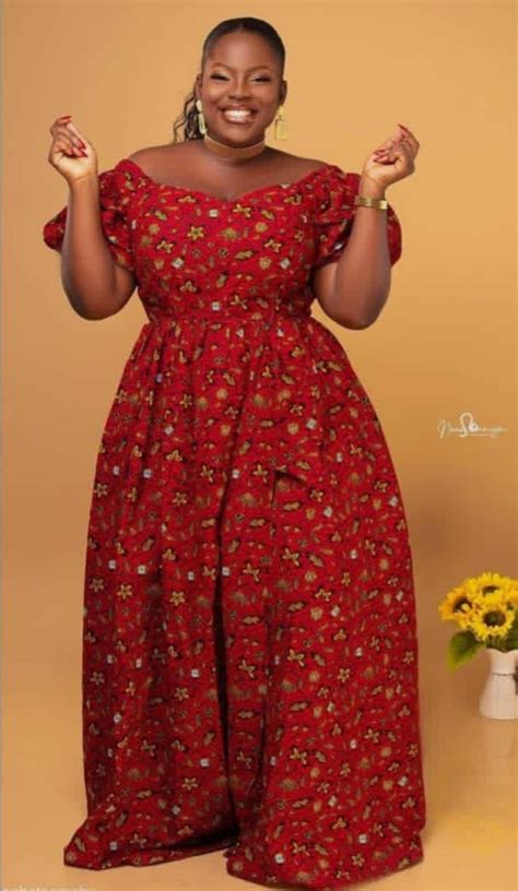 Red African Dressafrican Plus Size Maxi Dressafrican Etsy