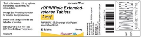 Ropinirole Extended Release Tablets Fda Prescribing Information Side