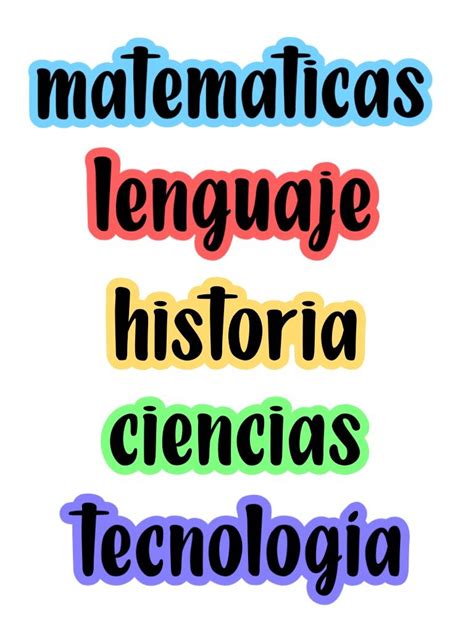 Letras Para Tus Materias Letras Bonitas Y Faciles Etiquetas De Asignaturas Caratulas Para