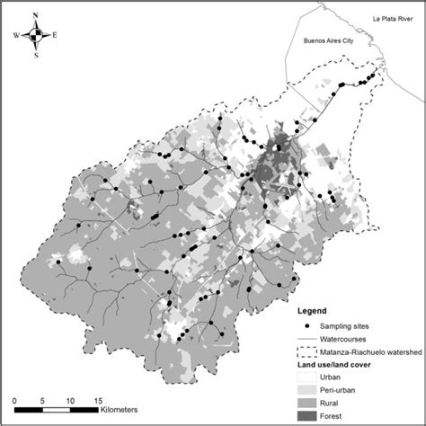 Location Of Sampling Sites Along Watercourses In The Study