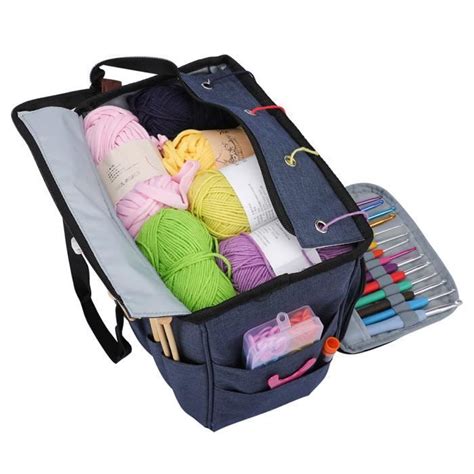 Vgeby Sac Tricoter Sac De Rangement Tricoter En Tissu Oxford Fil