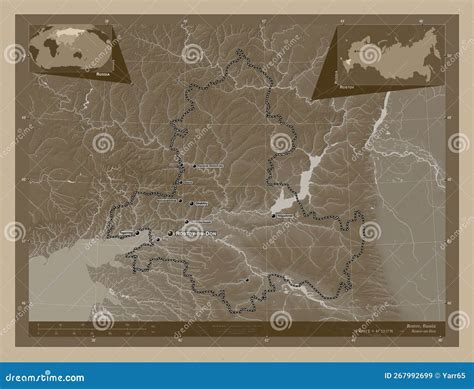 Rostov Russia Sepia Labelled Points Of Cities Stock Illustration