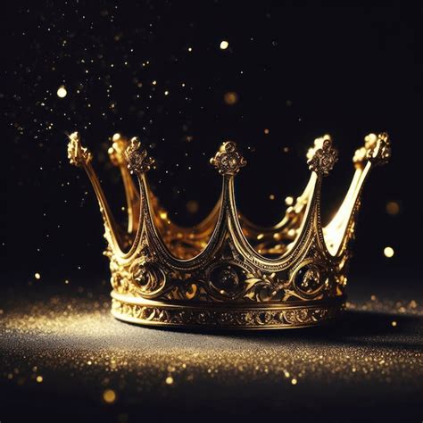 Premium Ai Image Photo Of A Gold Crown On Black Background With Fly