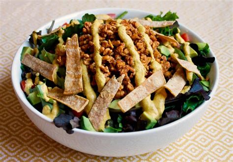 Vegan Queso Tempeh Taco Salad Plant Based Recipe Wholly Plants