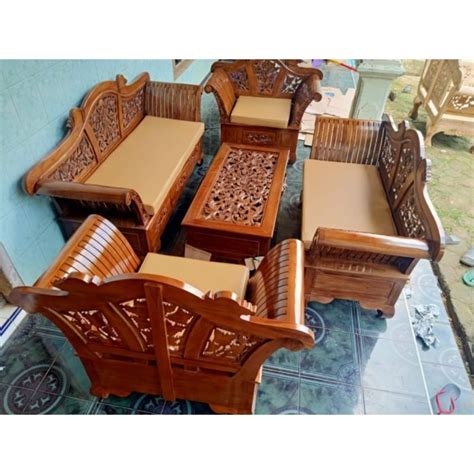 Jual Kursi Tamu Madura Keong Kayu Jati Tua Shopee Indonesia