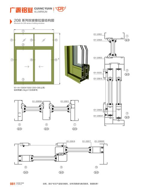 208系列推拉窗 广东广源铝业有限公司