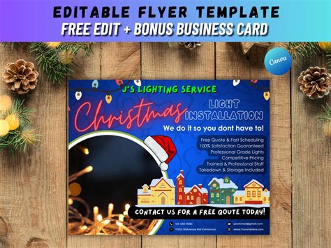 Christmas Light Installation Service Flyer Diy Canva Editable