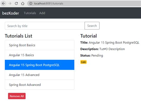 Spring Boot Angular Postgresql Example Crud App Bezkoder