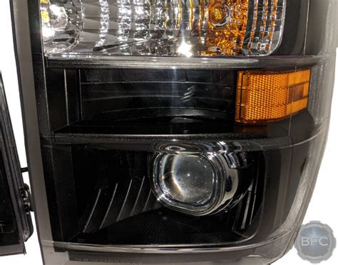 Ford E350 Van Custom Black And Chrome Square HID D2S Projector Retrofit