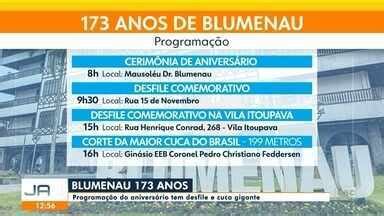 Jornal do Almoço SC Blumenau Programação do aniversário de