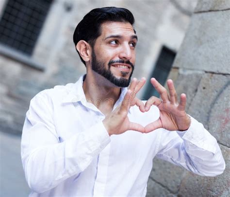 Man Gesturing Heart With His Fingers Stock Photo Image Of Male