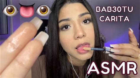 Asmr Espa Ol Spit Painting Te Toco La Carita Mouth Sounds Youtube