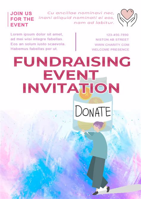 Fundraising Invitation Psd Template Free Room Surf