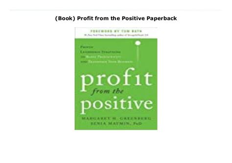 (Book) Profit from the Positive Paperback