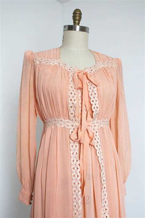 Vintage S Peignoir Set Lingerie M Gem