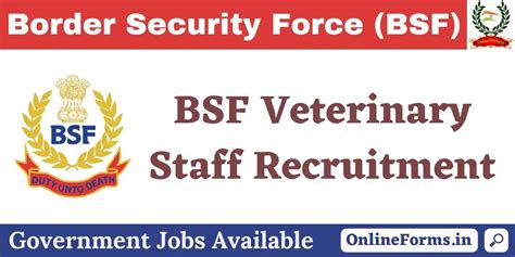 BSF Veterinary Staff Recruitment 2023 Admit Card