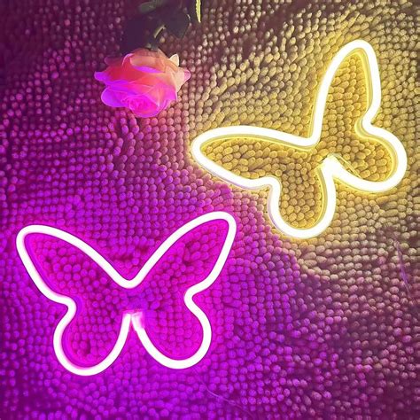 Butterfly Neon Signs 2pieces Led Neon Light For Wall Office Dorm