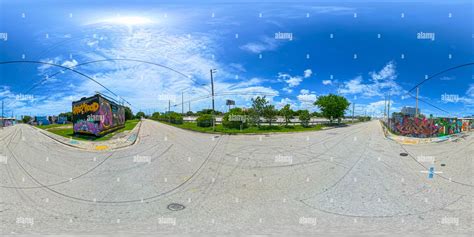 360° view of Miami, FL, USA - August 25, 2024: Street scene Wynwood