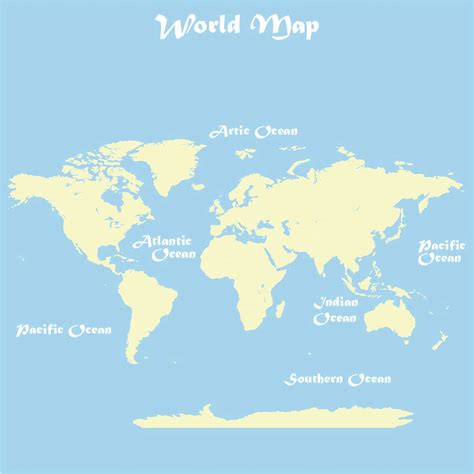 Blank World Map Continents Oceans Printable