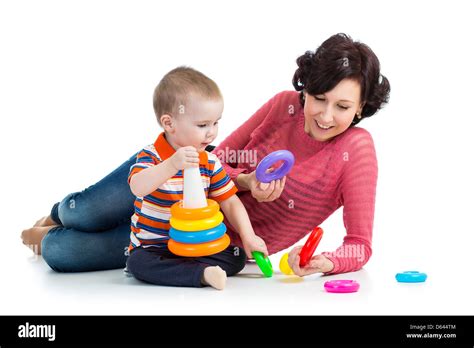 Baby Boy And Mother Playing Together Stock Photo Alamy