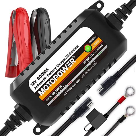 MOTOPOWER MP00205C Chargeur De Batterie Automatique 12V 800mA Charger