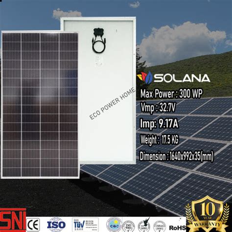 Jual SOLANA SOLAR CELL PANEL SURYA SOLAR PANEL MONOCRYSTALLINE 24V