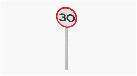 3d Speed Limit Road Sign 30 Turbosquid 2212809