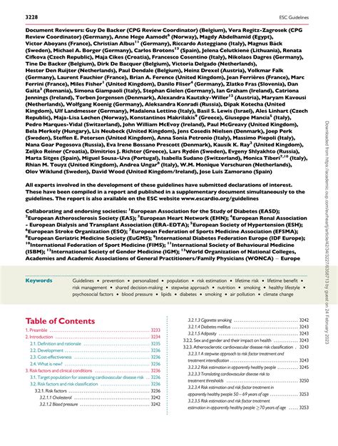 Solution Esc Guidelines On Cardiovascular Disease Prevention In