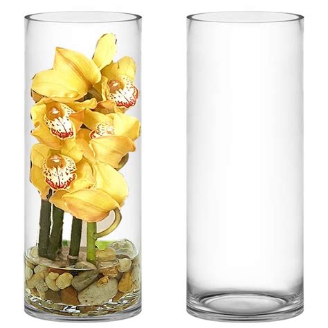 16 Inch Tall 6 Inch Wide Cylinder Glass Vase Event Decor