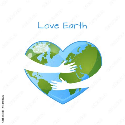 Vecteur Stock Hugging Earth In Heart Shape Hands Holding Earth Save