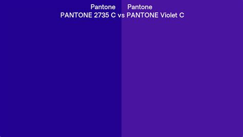 Pantone 2735 C Vs Pantone Violet C Side By Side Comparison