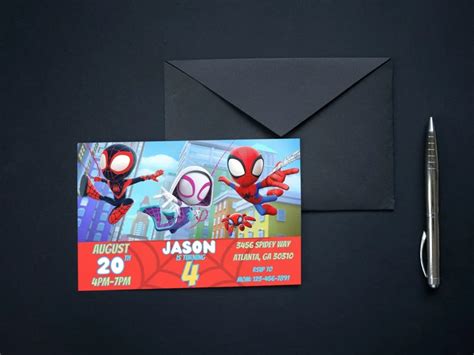 Spiderman Spidey And His Amazing Friends Birthday Invitation Etsy How