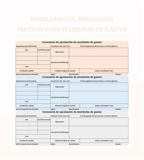 Plantilla De Formato Excel Formulario De Aprobaci N Tricolor Para