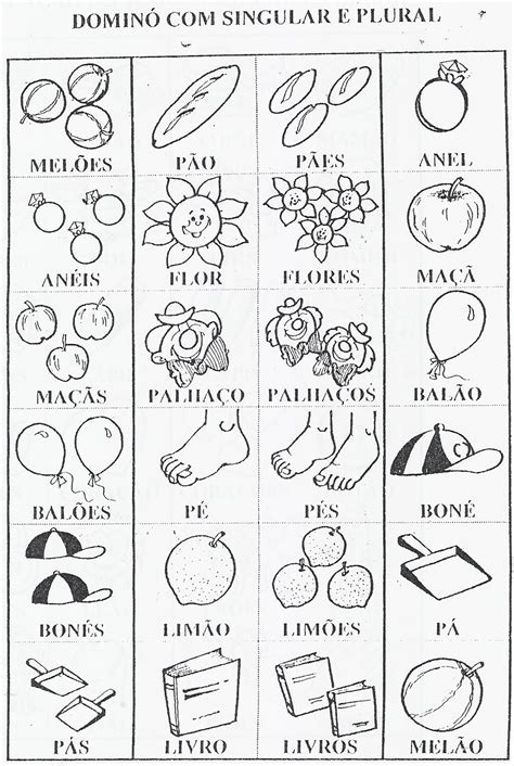 Singular E Plural Atividades Para Imprimir Ii Portal Escola