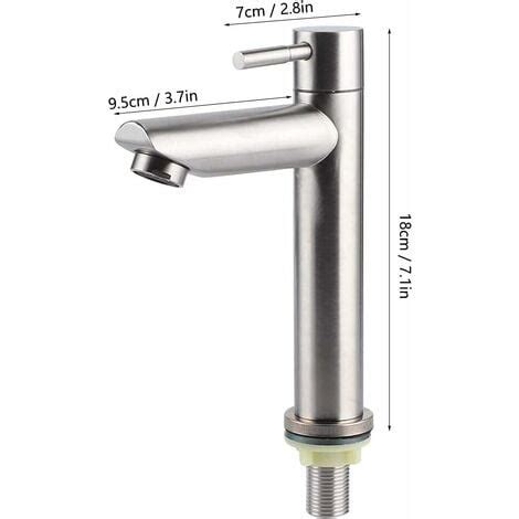 Grifo de agua fría simple de acero inoxidable cepillado G1 2 con manija