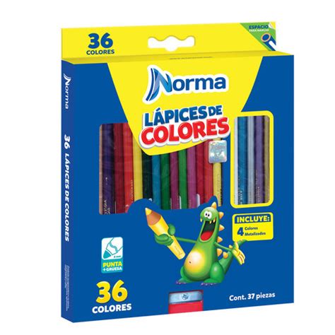 Norma Estuche Colores De Madera Largos C Pzas Papelera Hegor