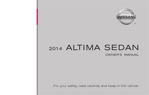 2014 Nissan Altima Owner S Manual PDF 428 Pages