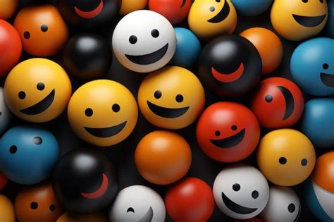 Premium Photo Many Different Colored Smiley Faces Are Arranged Together