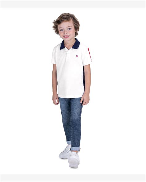 Riachuelo Conjunto Infantil Camisa Polo E Calça Trick Nick Branco