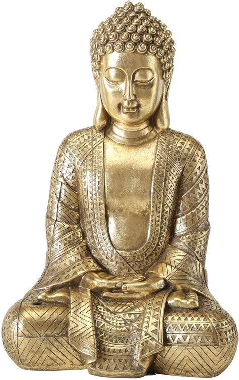 Casajame Statue De Bouddha Zen Assis Grande Figurine Pour La