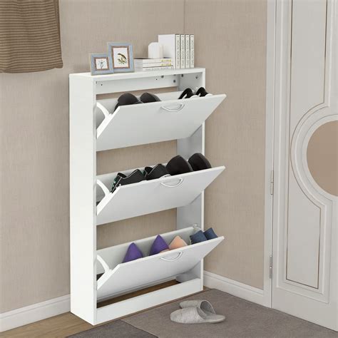 Tribesigns Shoe Cabinet 2 Tier Shoe Storage Cabinet With Flip Doors