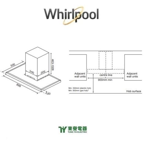 Whirlpool 惠而浦 Akr9010 Ix 90cm 煙囱式抽油煙機