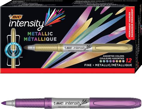 BIC Intensity Metallic Permanent Marker Fine Point Assorted Metallic